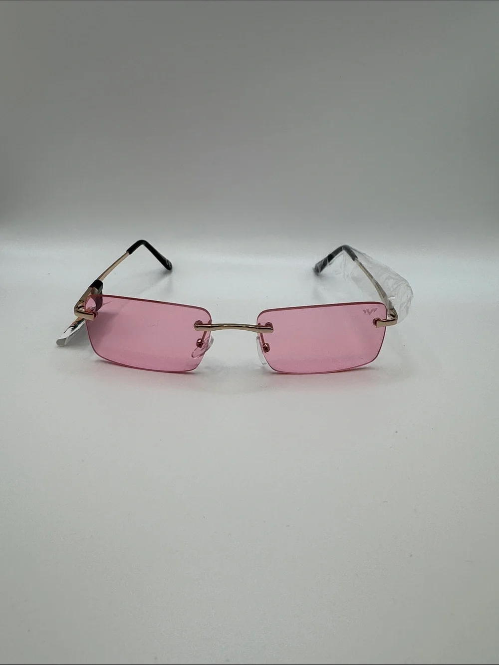 Pink Rimless Rectangle Sunglasses - Women Accessories